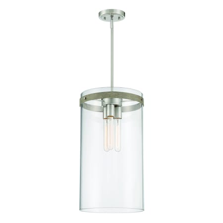 Designers Fountain Reflecta 60 Watt 3 Light Brushed Nickel Pendant with Clear Glass Shade D227M-11P-BN